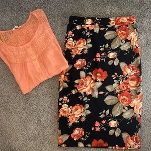 Pencil skirt and top bundle